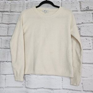 Madewell Women's Cream Knit Long Sleeved Crew Neck Sweater Size XS Casual